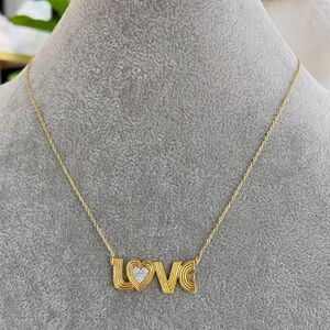 New! 15" LOVE necklace, with 1" extender. Non tarnish
